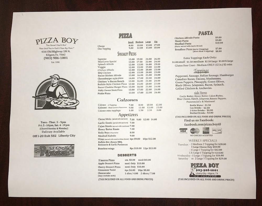 Pizza Boy (Liberty City) Menu image 1